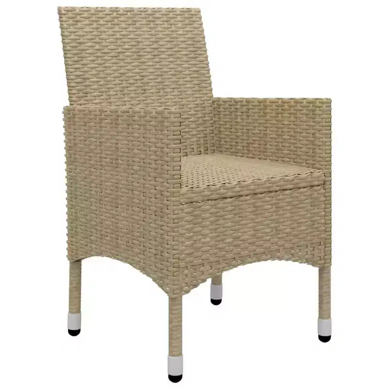 vidaXL Bistro Set Patio Table and Chair Set Poly Rattan and Tempered Glass