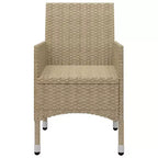 vidaXL Bistro Set Patio Table and Chair Set Poly Rattan and Tempered Glass