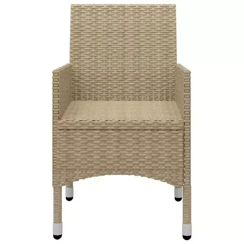 vidaXL Bistro Set Patio Table and Chair Set Poly Rattan and Tempered Glass