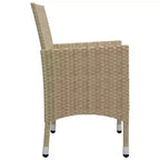 vidaXL Bistro Set Patio Table and Chair Set Poly Rattan and Tempered Glass