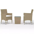 vidaXL Bistro Set Patio Table and Chair Set Poly Rattan and Tempered Glass