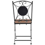vidaXL Mosaic Bistro Set Terracotta Powder-coated iron, ceramic tile