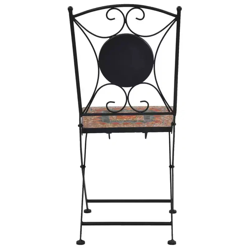 vidaXL Mosaic Bistro Set Terracotta Powder-coated iron, ceramic tile
