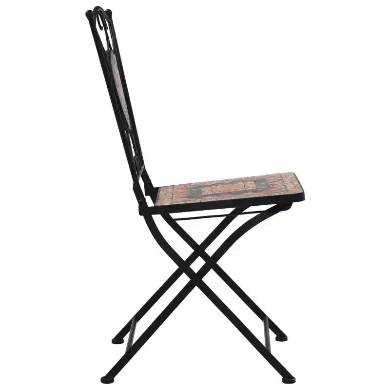 vidaXL Mosaic Bistro Set Terracotta Powder-coated iron, ceramic tile
