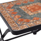 vidaXL Mosaic Bistro Set Terracotta Powder-coated iron, ceramic tile