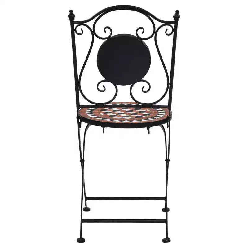 vidaXL Mosaic Bistro Set Terracotta Powder-coated iron, ceramic tile