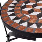 vidaXL Mosaic Bistro Set Terracotta Powder-coated iron, ceramic tile