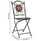 vidaXL Mosaic Bistro Set Terracotta Powder-coated iron, ceramic tile