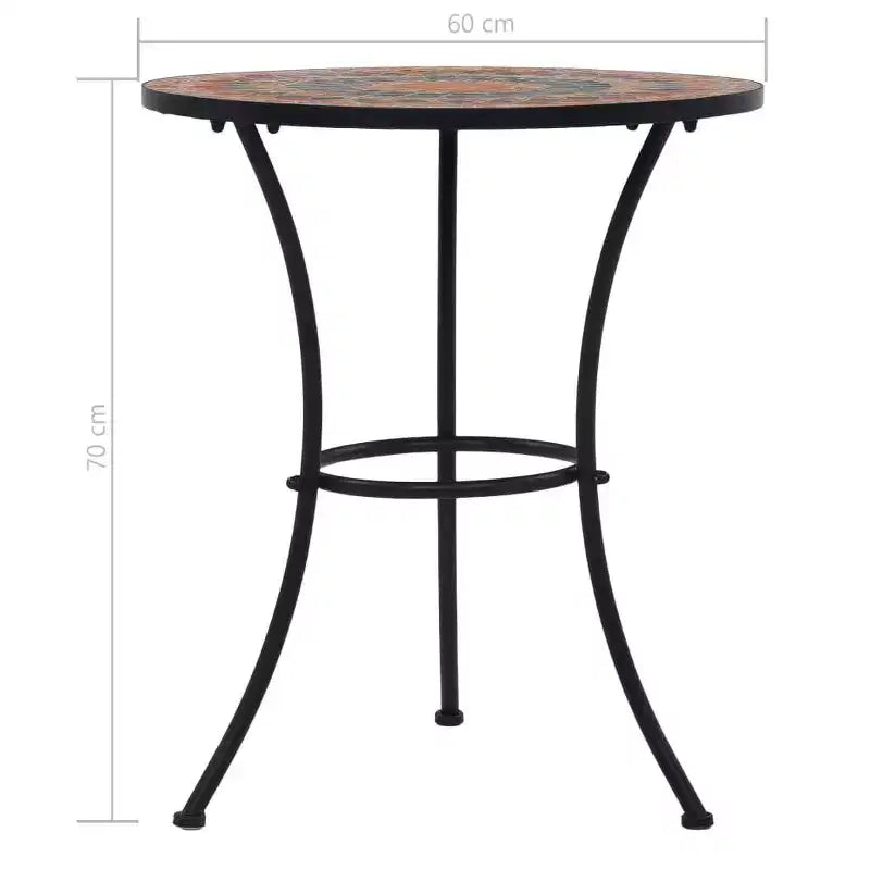 vidaXL Mosaic Bistro Set Terracotta Powder-coated iron, ceramic tile