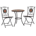 vidaXL Mosaic Bistro Set Terracotta Powder-coated iron, ceramic tile