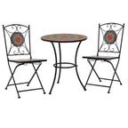 vidaXL Mosaic Bistro Set Terracotta Powder-coated iron, ceramic tile