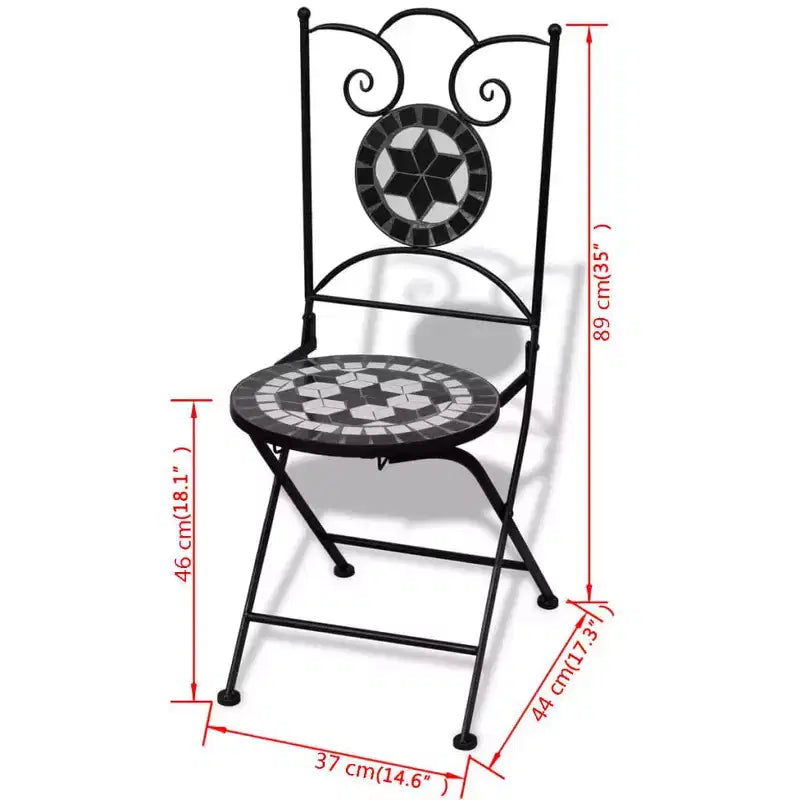 vidaXL Mosaic Bistro Set Terracotta and