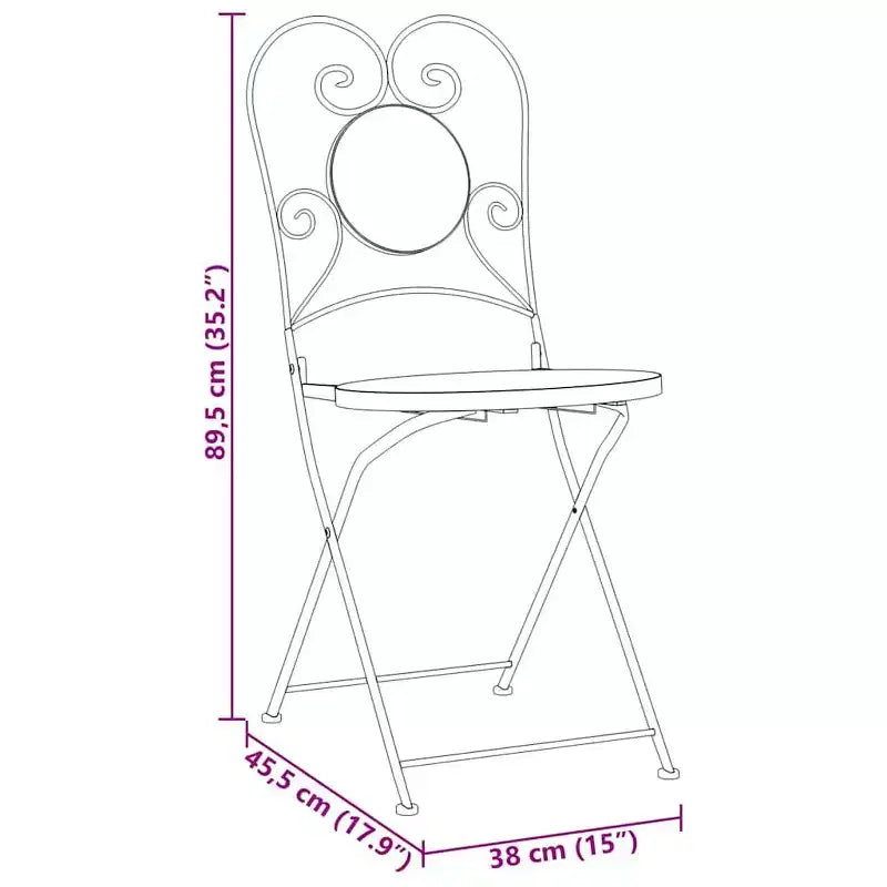 vidaXL Mosaic Bistro Set Terracotta and