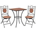 vidaXL Mosaic Bistro Set Terracotta and