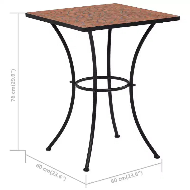 vidaXL Mosaic Bistro Set Terracotta and