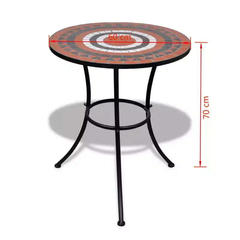 vidaXL Mosaic Bistro Set Terracotta and