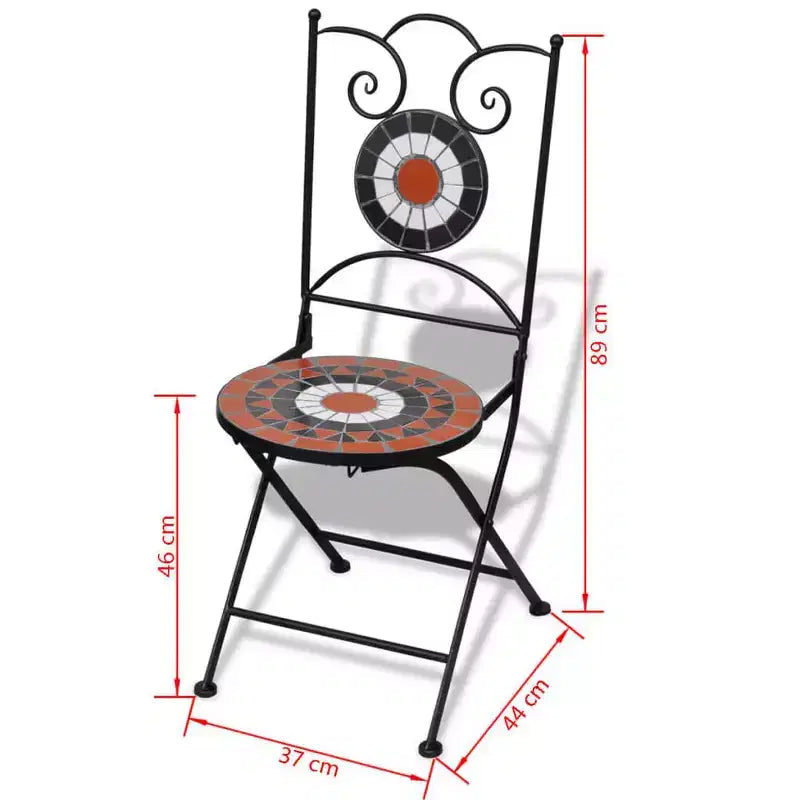 vidaXL Mosaic Bistro Set Terracotta and