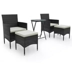 vidaXL Patio Bistro Set Bistro Table 3 Piece Poly Rattan and Tempered Glass