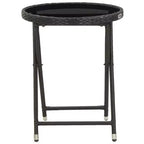 vidaXL Patio Bistro Set Bistro Table 3 Piece Poly Rattan and Tempered Glass