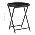 vidaXL Patio Bistro Set Bistro Table 3 Piece Poly Rattan and Tempered Glass