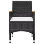 vidaXL Patio Bistro Set Bistro Table 3 Piece Poly Rattan and Tempered Glass