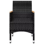 vidaXL Patio Bistro Set Bistro Table 3 Piece Poly Rattan and Tempered Glass
