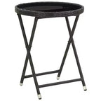vidaXL Patio Bistro Set Bistro Table 3 Piece Poly Rattan and Tempered Glass