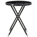 vidaXL Patio Bistro Set Bistro Table 3 Piece Poly Rattan and Tempered Glass