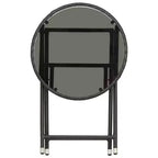 vidaXL Patio Bistro Set Bistro Table 3 Piece Poly Rattan and Tempered Glass