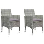 vidaXL Patio Bistro Set Bistro Table 3 Piece Poly Rattan and Tempered Glass