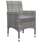vidaXL Patio Bistro Set Bistro Table 3 Piece Poly Rattan and Tempered Glass