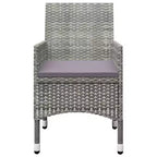 vidaXL Patio Bistro Set Bistro Table 3 Piece Poly Rattan and Tempered Glass
