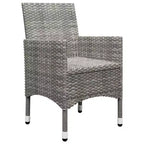 vidaXL Patio Bistro Set Bistro Table 3 Piece Poly Rattan and Tempered Glass