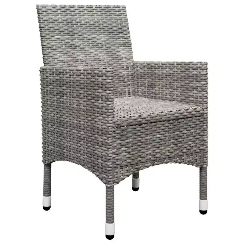 vidaXL Patio Bistro Set Bistro Table 3 Piece Poly Rattan and Tempered Glass
