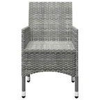 vidaXL Patio Bistro Set Bistro Table 3 Piece Poly Rattan and Tempered Glass