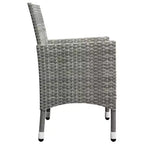 vidaXL Patio Bistro Set Bistro Table 3 Piece Poly Rattan and Tempered Glass