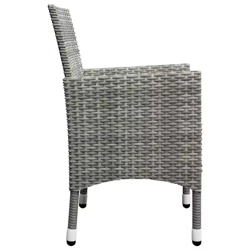 vidaXL Patio Bistro Set Bistro Table 3 Piece Poly Rattan and Tempered Glass