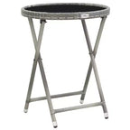 vidaXL Patio Bistro Set Bistro Table 3 Piece Poly Rattan and Tempered Glass