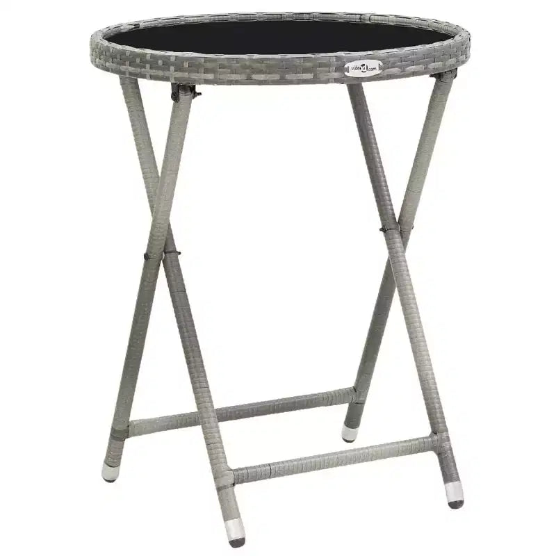 vidaXL Patio Bistro Set Bistro Table 3 Piece Poly Rattan and Tempered Glass