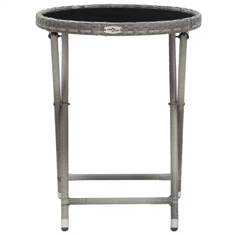 vidaXL Patio Bistro Set Bistro Table 3 Piece Poly Rattan and Tempered Glass