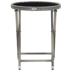 vidaXL Patio Bistro Set Bistro Table 3 Piece Poly Rattan and Tempered Glass
