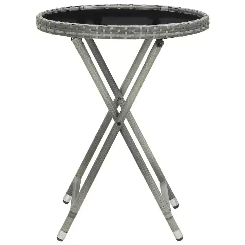 vidaXL Patio Bistro Set Bistro Table 3 Piece Poly Rattan and Tempered Glass
