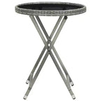 vidaXL Patio Bistro Set Bistro Table 3 Piece Poly Rattan and Tempered Glass