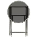 vidaXL Patio Bistro Set Bistro Table 3 Piece Poly Rattan and Tempered Glass