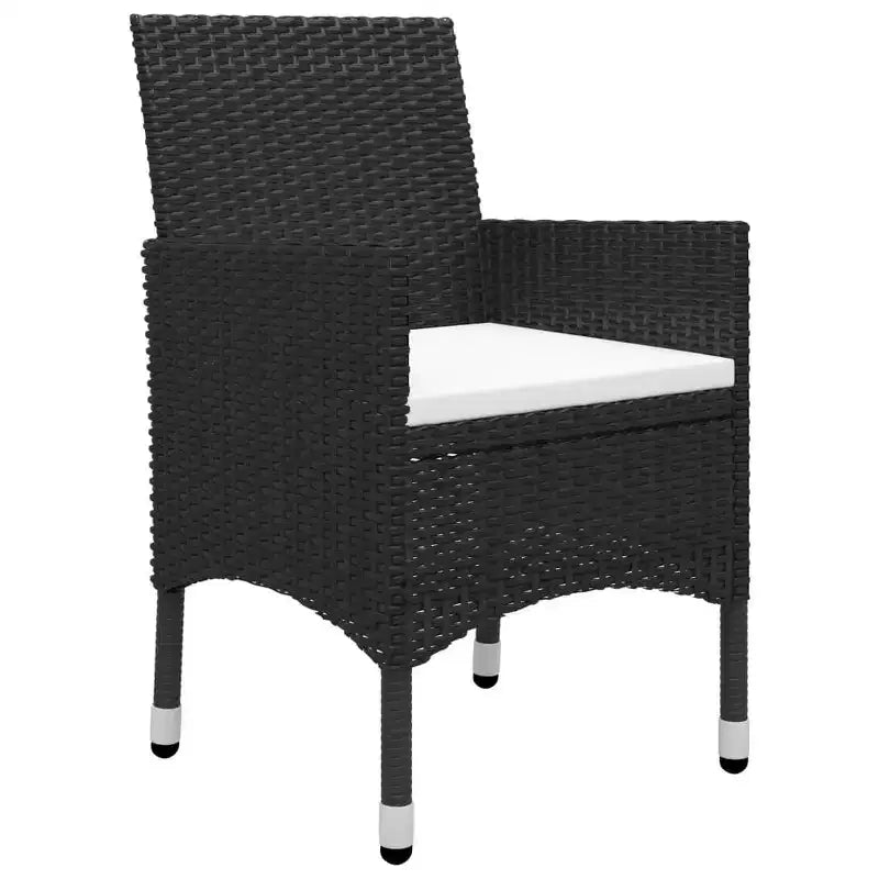 vidaXL Patio Bistro Set Bistro Table 3 Piece Poly Rattan and Tempered Glass