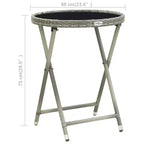 vidaXL Patio Bistro Set Bistro Table 3 Piece Poly Rattan and Tempered Glass