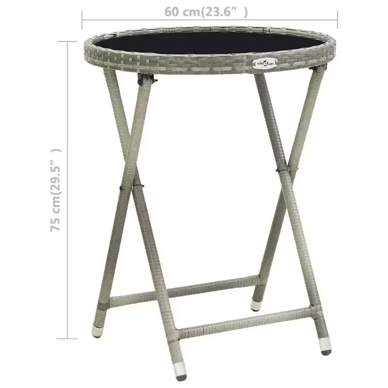 vidaXL Patio Bistro Set Bistro Table 3 Piece Poly Rattan and Tempered Glass