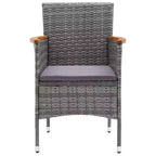 vidaXL Patio Bistro Set Bistro Table 3 Piece Poly Rattan and Tempered Glass