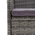 vidaXL Patio Bistro Set Bistro Table 3 Piece Poly Rattan and Tempered Glass