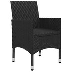 vidaXL Patio Bistro Set Bistro Table 3 Piece Poly Rattan and Tempered Glass